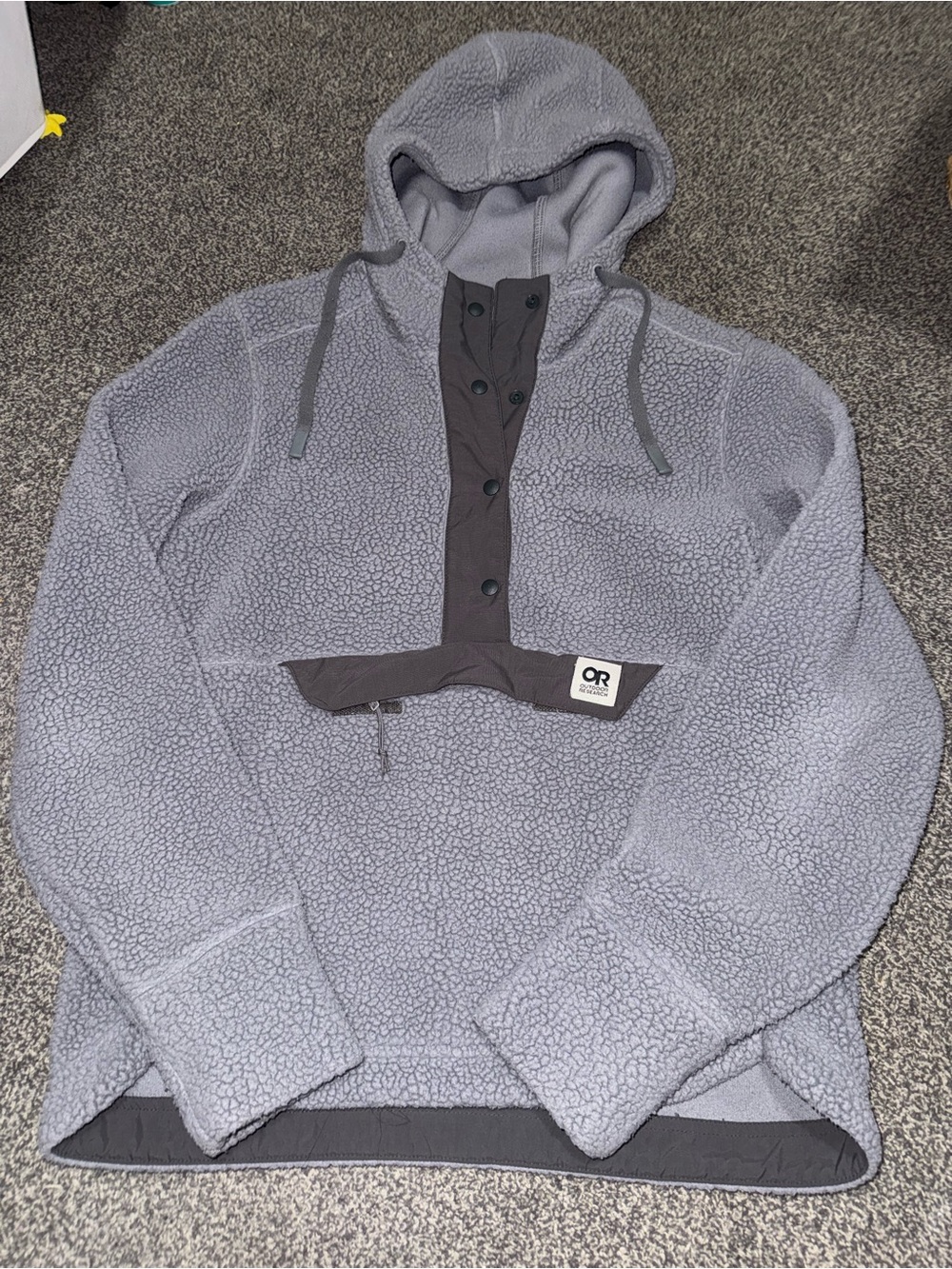 Outdoor Research Fleece Pullover Hoodie Gray SM Women’s Unisex Sherpa